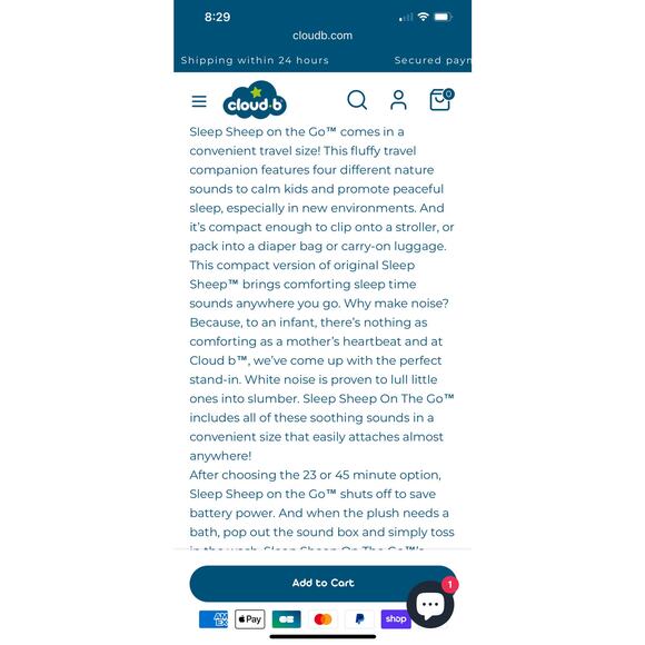 NEW NIB Cloud B Sleep Sheep On the Go Sound Machine Travel Lullabies White Noise - Picture 6 of 8